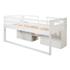 Bellemave® Twin Size Loft Bed with Two Shelves and Two drawers - Bellemave