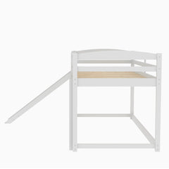 Bellemave® Twin Size Low Bunk Bed with Convertible Slide and Ladder - Bellemave