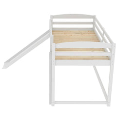 Bellemave® Twin Size Low Bunk Bed with Convertible Slide and Ladder - Bellemave
