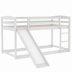 Bellemave® Twin Size Low Bunk Bed with Convertible Slide and Ladder - Bellemave