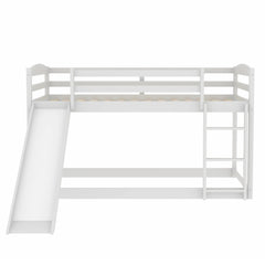 Bellemave® Twin Size Low Bunk Bed with Convertible Slide and Ladder - Bellemave