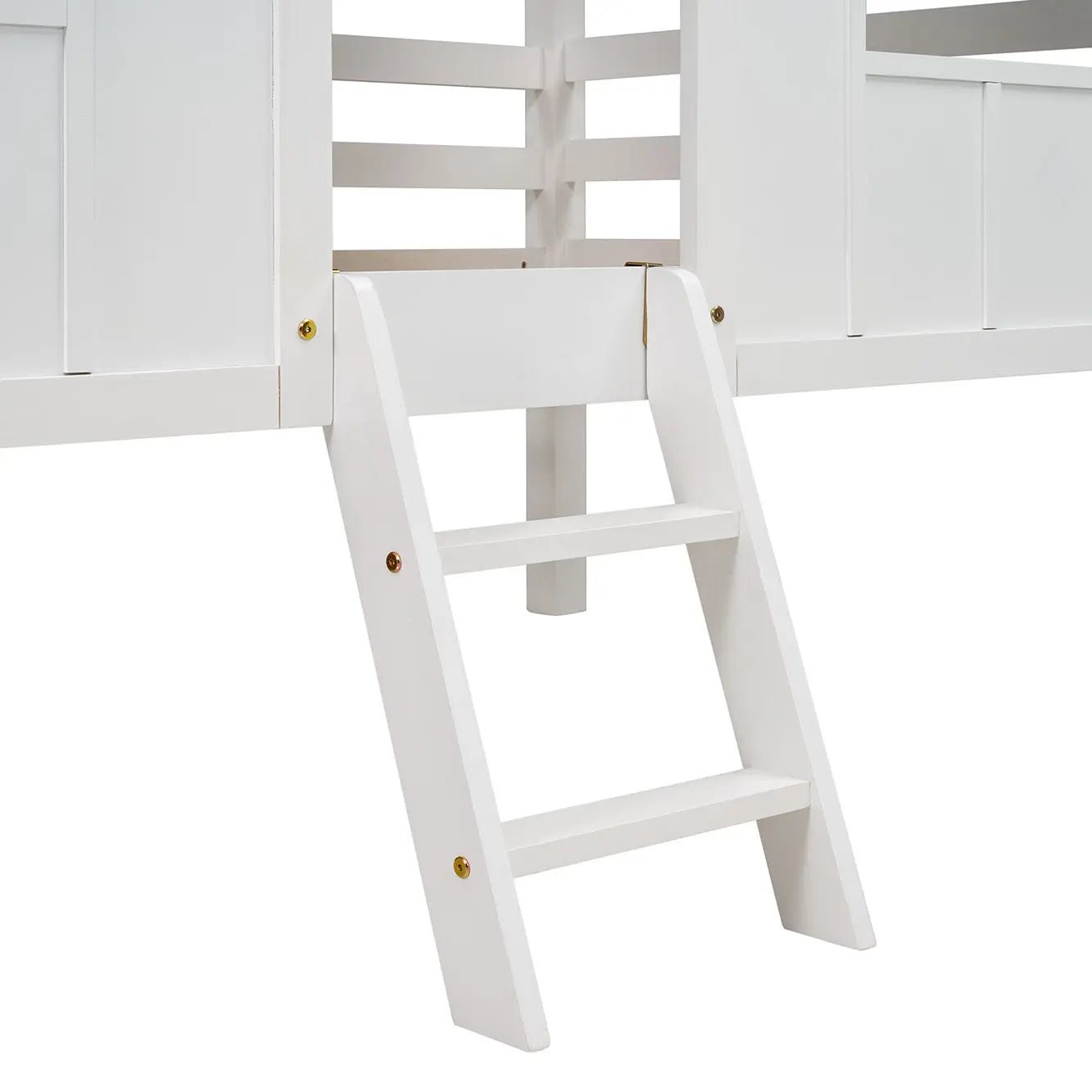 Bellemave® Twin Size Low House Loft Bed with Roof and Two Front Windows - Bellemave