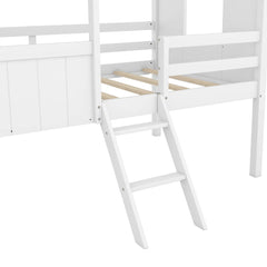 Bellemave® Twin Size Low House Loft Bed with Two Side Windows - Bellemave