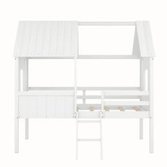 Bellemave® Twin Size Low House Loft Bed with Two Side Windows - Bellemave