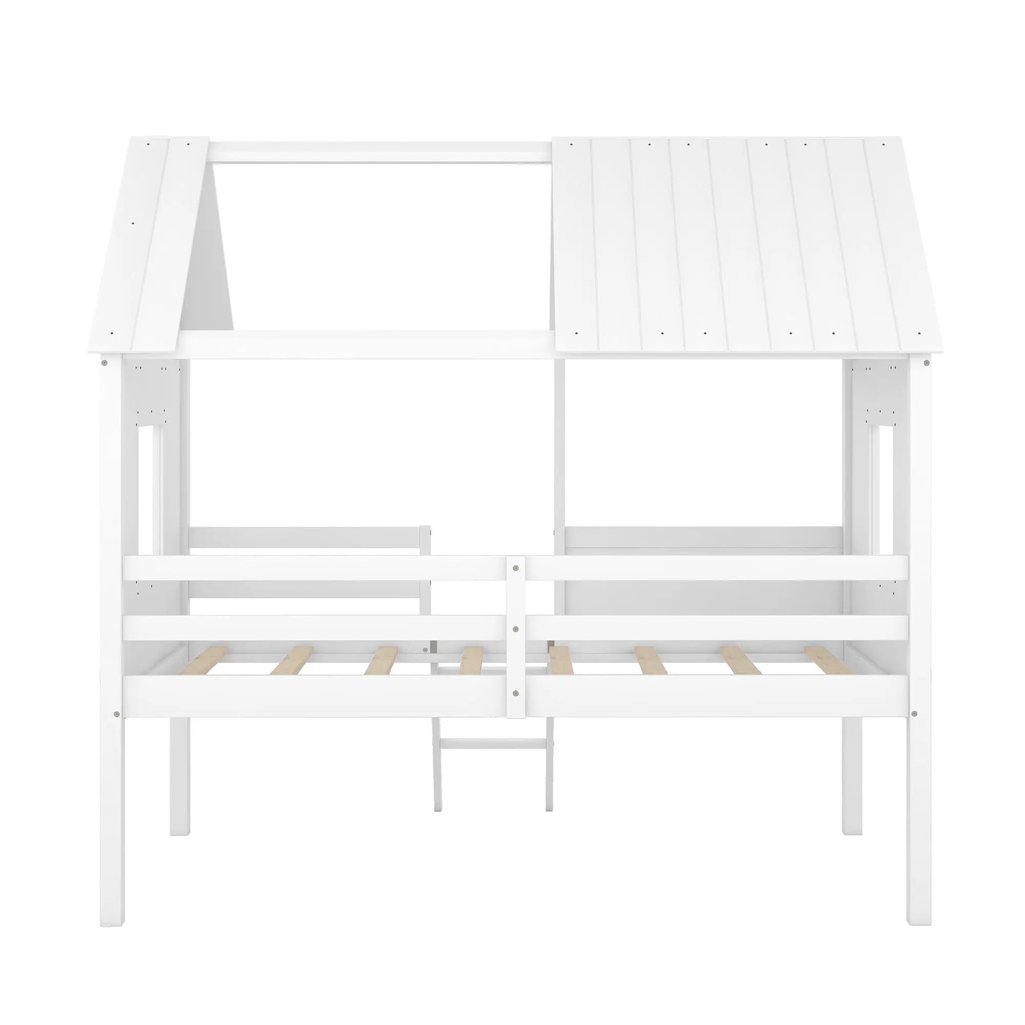 Bellemave® Twin Size Low House Loft Bed with Two Side Windows - Bellemave