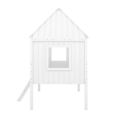 Bellemave® Twin Size Low House Loft Bed with Two Side Windows - Bellemave