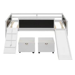 Bellemave® Twin Size Low Loft Bed with 2 Storage Boxes - Bellemave