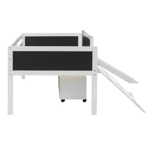 Bellemave® Twin Size Low Loft Bed with 2 Storage Boxes - Bellemave