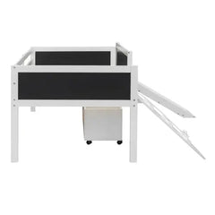 Bellemave® Twin Size Low Loft Bed with 2 Storage Boxes - Bellemave
