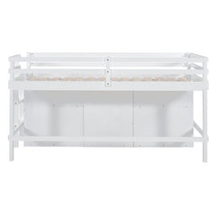Bellemave® Twin Size Low Loft Bed with 4 Drawers, Underneath Cabinet and Shelves - Bellemave
