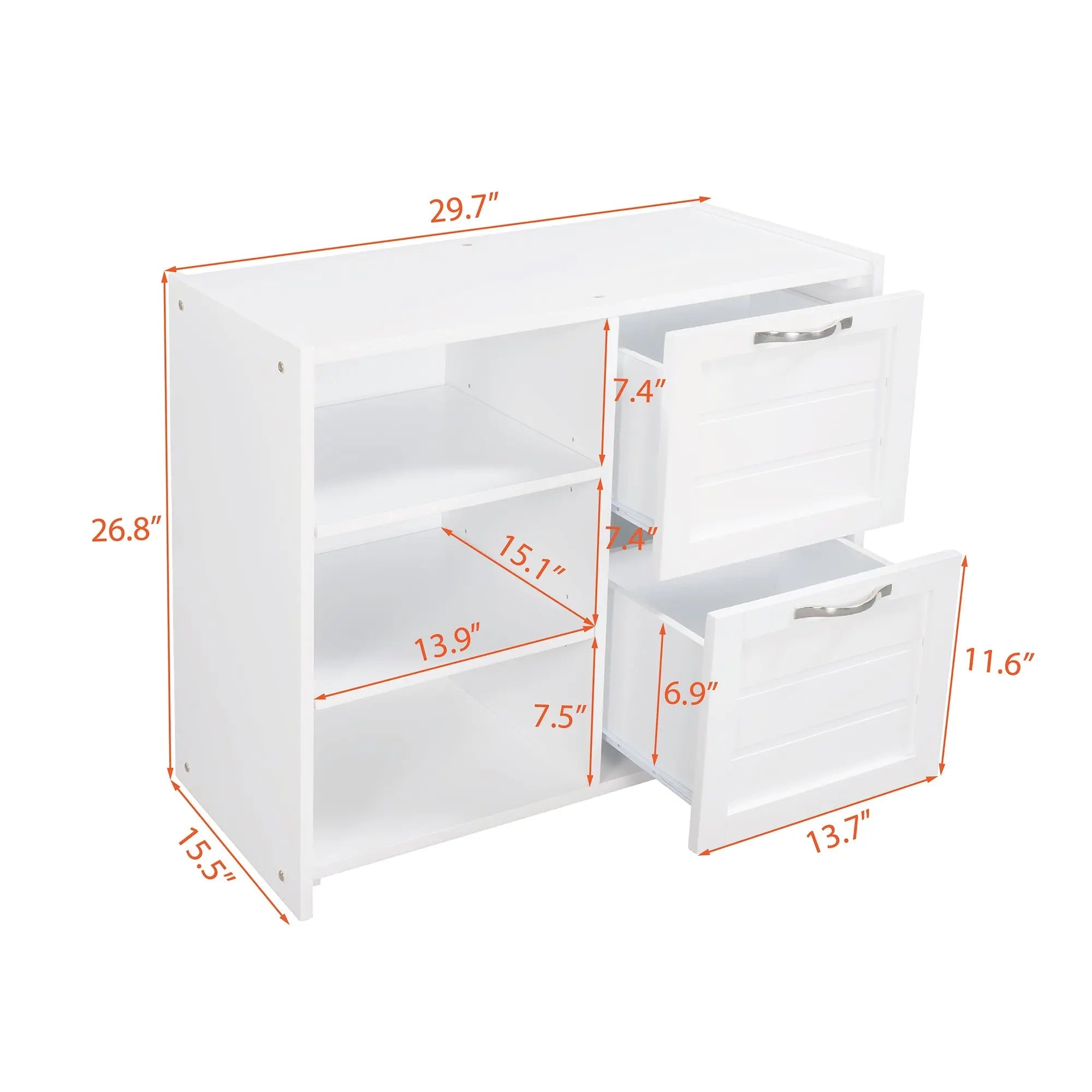 Bellemave® Twin Size Low Loft Bed with Cabinets, Shelves and Slide - Bellemave