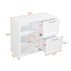 Bellemave® Twin Size Low Loft Bed with Cabinets, Shelves and Slide - Bellemave