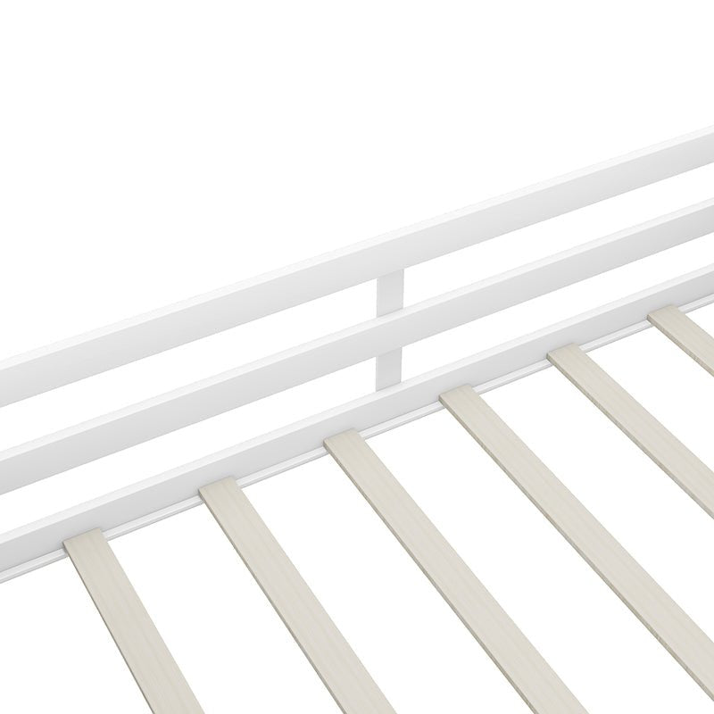 Bellemave® Twin Size Low Loft Bed with Decorative Guardrail Chalkboard - Bellemave