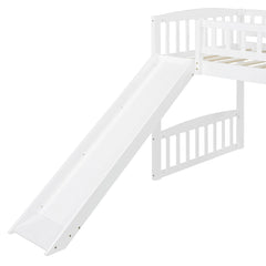 Bellemave® Twin Size Low Loft Bed with Slide and Ladder - Bellemave