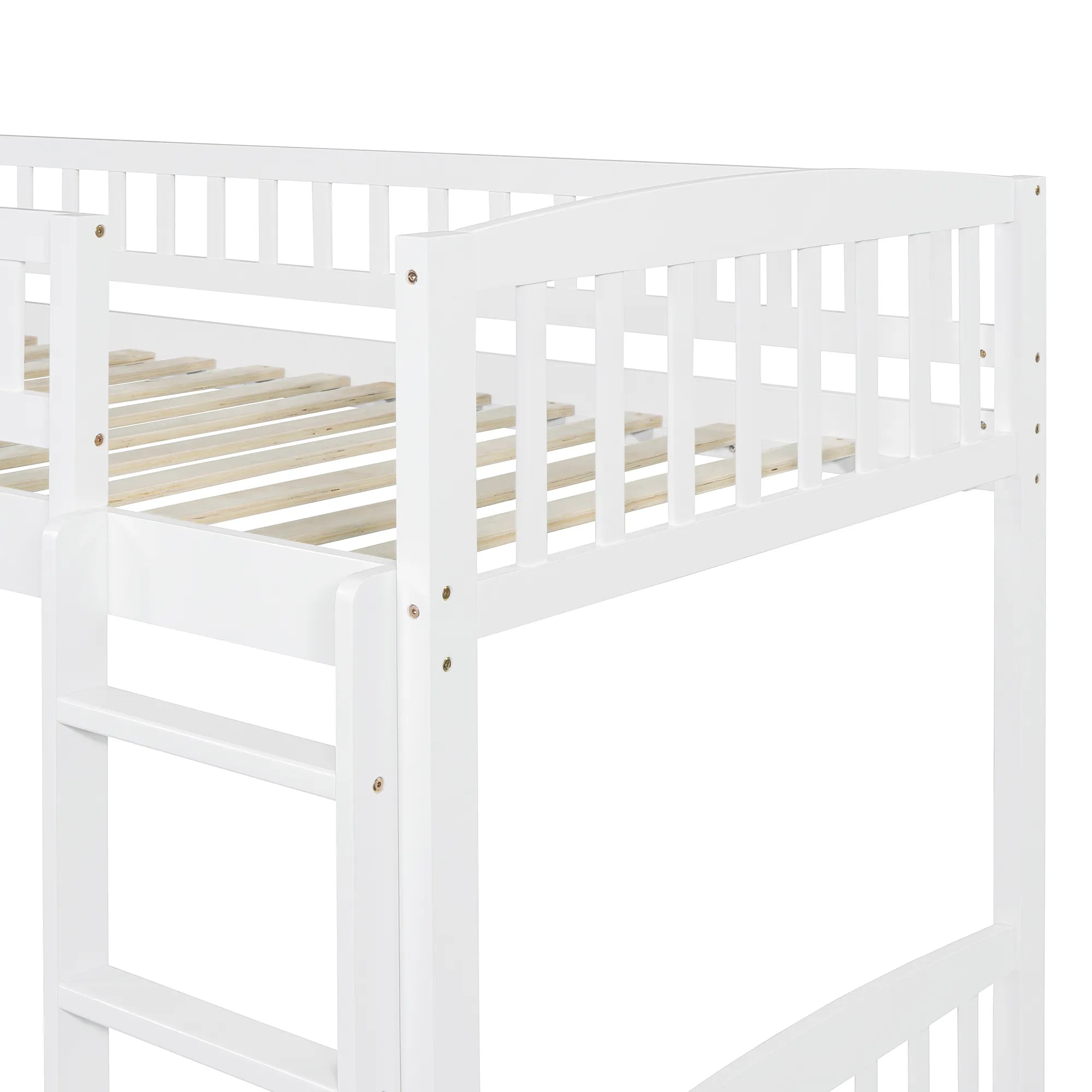 Bellemave® Twin Size Low Loft Bed with Slide and Ladder - Bellemave