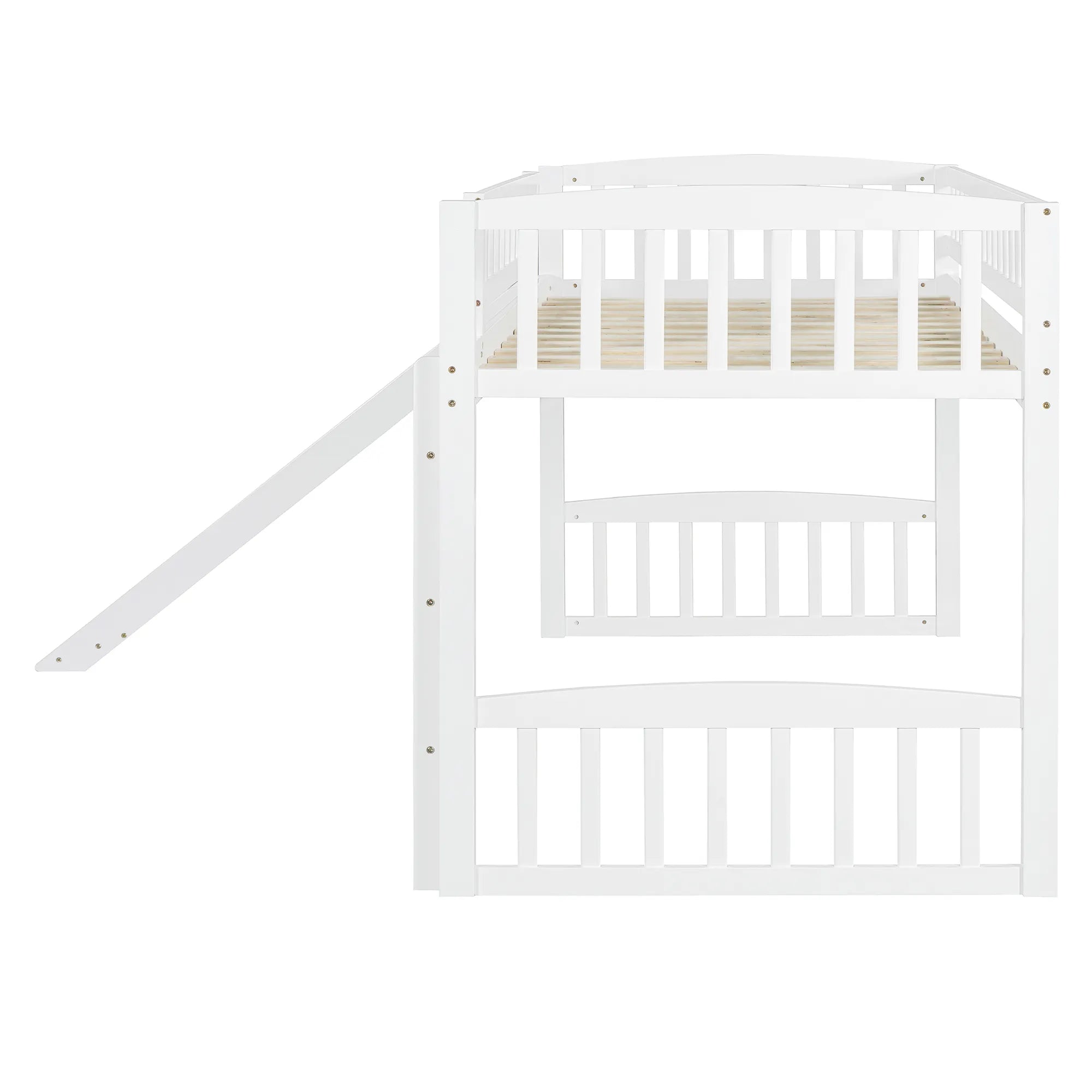 Bellemave® Twin Size Low Loft Bed with Slide and Ladder - Bellemave