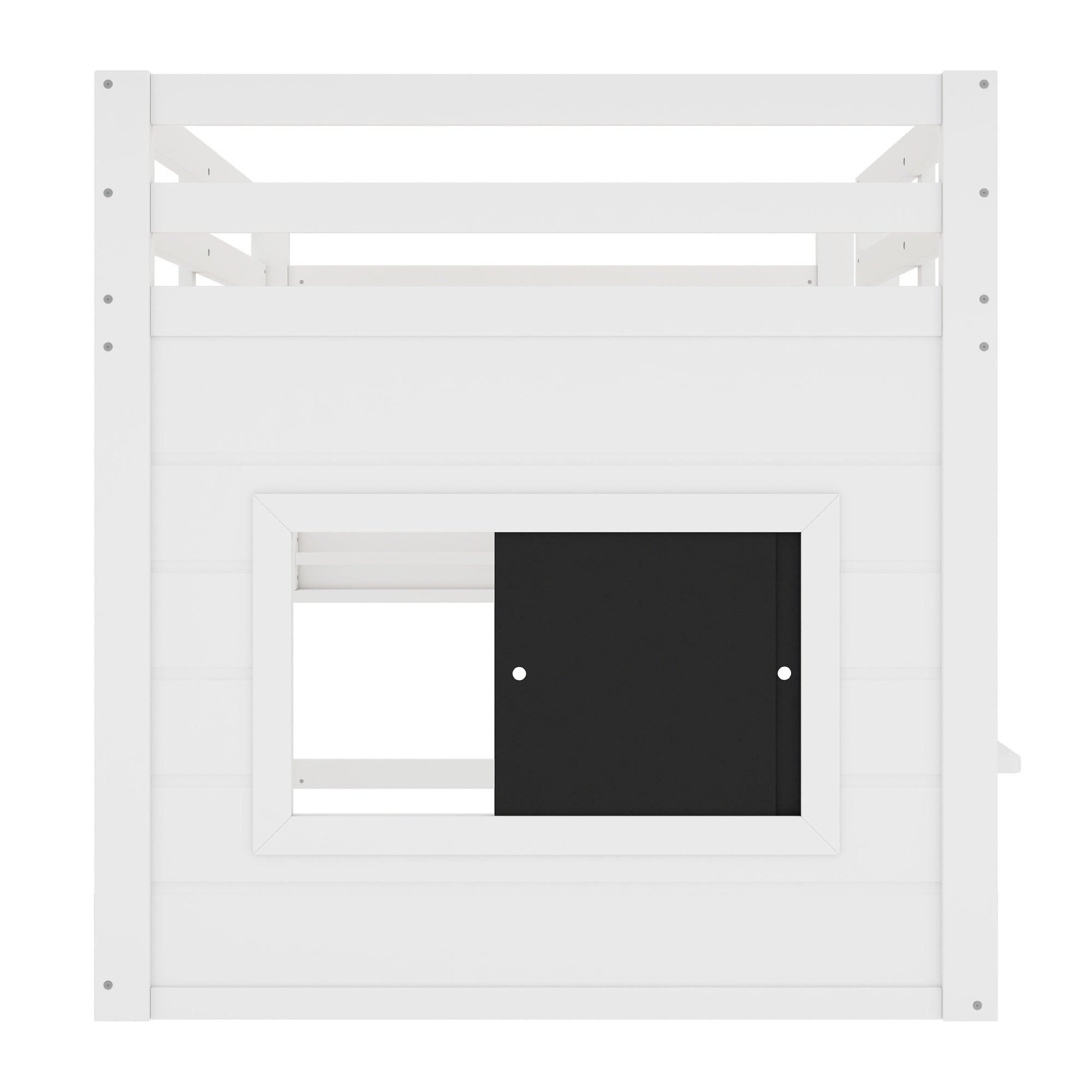 Bellemave® Twin Size Low Loft Bed with Storage Shelves for Kids,Kids Low Loft Bed Frame with Chalkboard and Bookshelf for Boys,Girls,Solid Wood,Gray - Bellemave