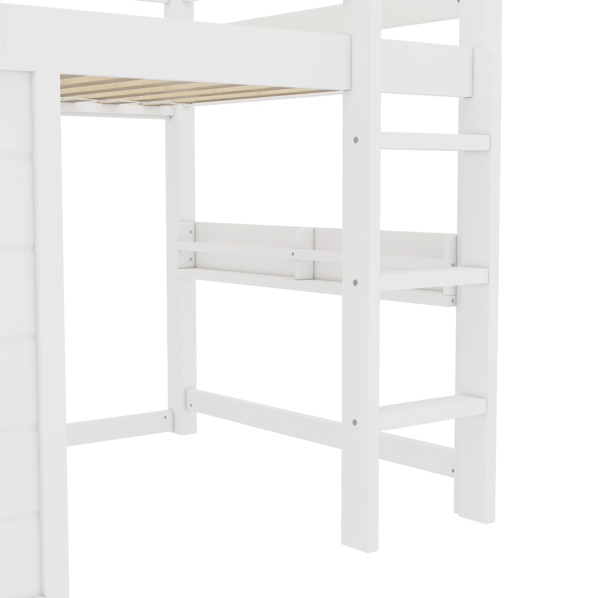 Bellemave® Twin Size Low Loft Bed with Storage Shelves for Kids,Kids Low Loft Bed Frame with Chalkboard and Bookshelf for Boys,Girls,Solid Wood,Gray - Bellemave