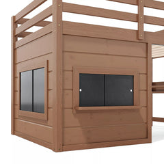 Bellemave® Twin Size Low Loft Bed with Storage Shelves for Kids,Kids Low Loft Bed Frame with Chalkboard and Bookshelf for Boys,Girls,Solid Wood,Gray - Bellemave