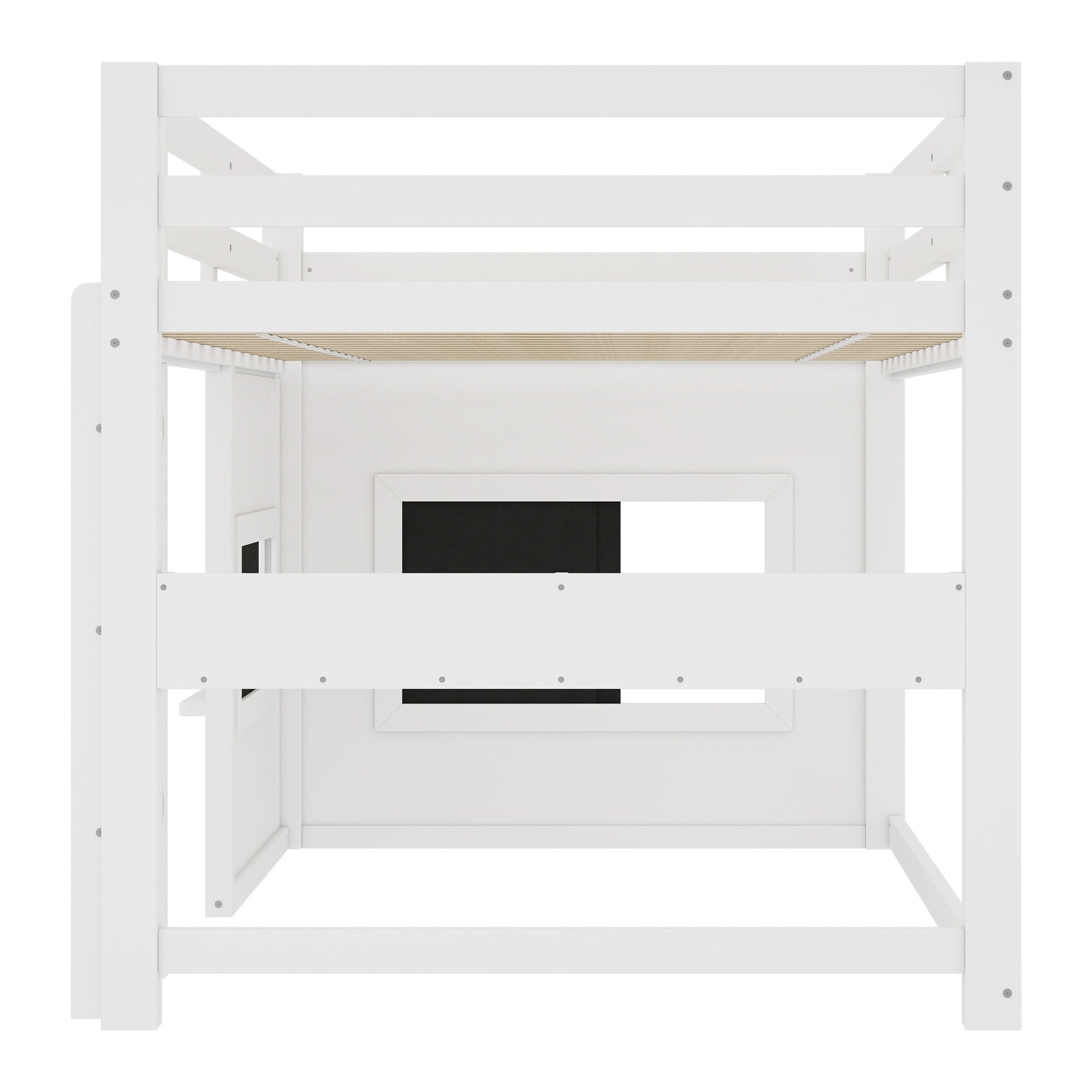 Bellemave® Twin Size Low Loft Bed with Storage Shelves for Kids,Kids Low Loft Bed Frame with Chalkboard and Bookshelf for Boys,Girls,Solid Wood,Gray - Bellemave