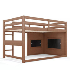 Bellemave® Twin Size Low Loft Bed with Storage Shelves for Kids,Kids Low Loft Bed Frame with Chalkboard and Bookshelf for Boys,Girls,Solid Wood,Gray - Bellemave