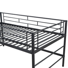 Bellemave® Twin Size Low Loft Bed with Storage Stairs - Bellemave