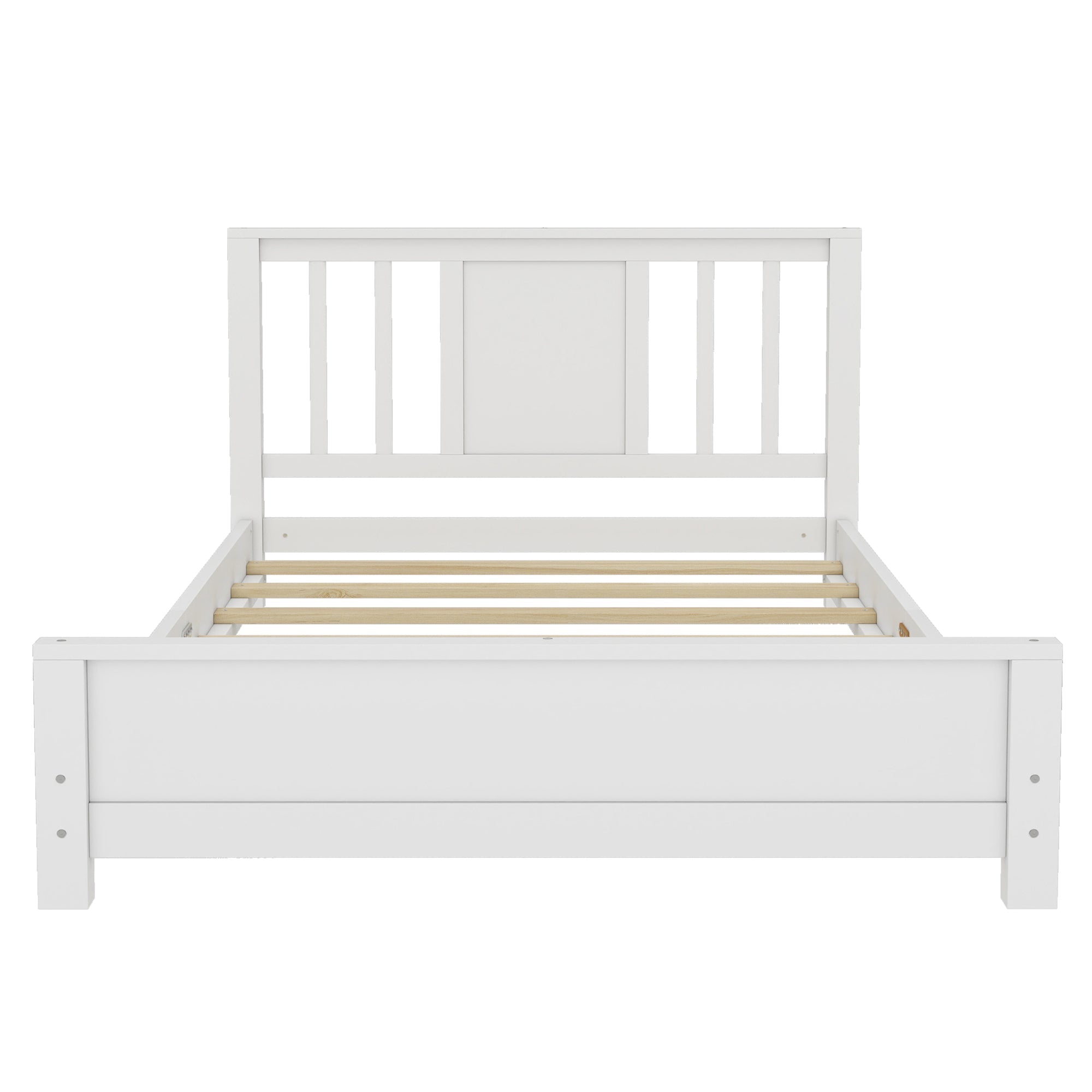Bellemave® Twin Size Low Profile Platform Bed with Chic Headboard, Wood Bed Frame with Support Slats for Kids - Bellemave