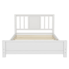 Bellemave® Twin Size Low Profile Platform Bed with Chic Headboard, Wood Bed Frame with Support Slats for Kids - Bellemave