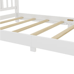 Bellemave® Twin Size Low Profile Platform Bed with Chic Headboard, Wood Bed Frame with Support Slats for Kids - Bellemave