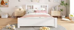 Bellemave® Twin Size Low Profile Platform Bed with Chic Headboard, Wood Bed Frame with Support Slats for Kids - Bellemave