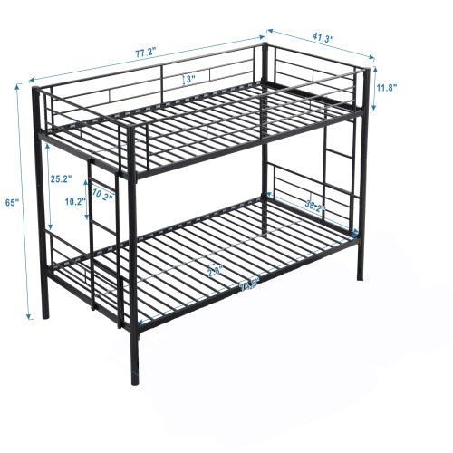 Bellemave® Twin Size Metal Bunk Bed - Bellemave