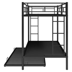 Bellemave® Twin Size Metal Bunk Bed with Trundle Bed - Bellemave