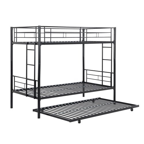 Bellemave® Twin Size Metal Bunk Bed with Trundle Bed - Bellemave