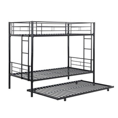 Bellemave® Twin Size Metal Bunk Bed with Trundle Bed - Bellemave