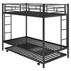 Bellemave® Twin Size Metal Bunk Bed with Trundle Bed - Bellemave