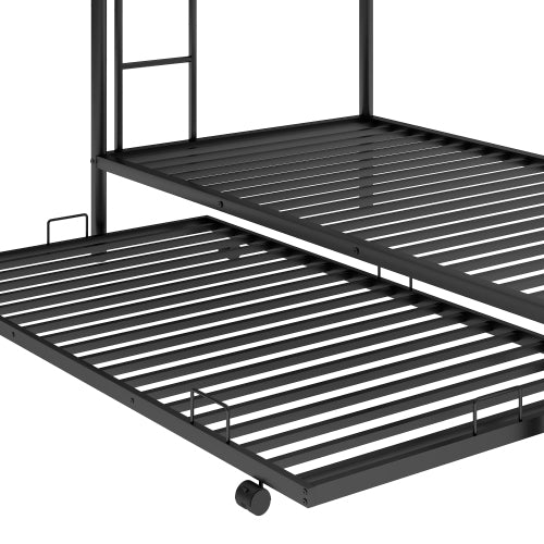 Bellemave® Twin Size Metal Bunk Bed with Trundle Bed - Bellemave