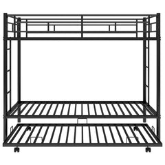 Bellemave® Twin Size Metal Bunk Bed with Trundle Bed - Bellemave