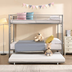 Bellemave® Twin Size Metal Bunk Bed with Trundle Bed - Bellemave