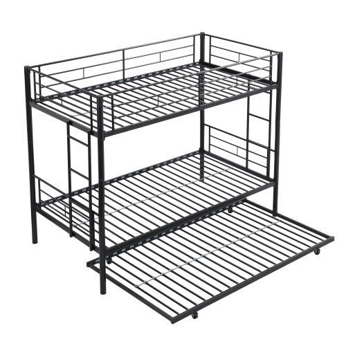 Bellemave® Twin Size Metal Bunk Bed with Trundle Bed - Bellemave