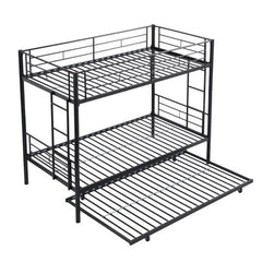 Bellemave® Twin Size Metal Bunk Bed with Trundle Bed - Bellemave