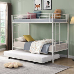 Bellemave® Twin Size Metal Bunk Bed with Trundle Bed - Bellemave