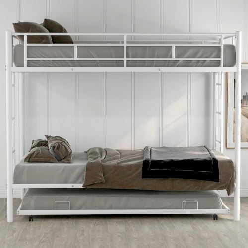 Bellemave® Twin Size Metal Bunk Bed with Trundle Bed - Bellemave