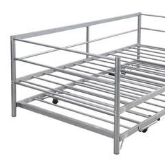 Bellemave® Twin Size Metal Daybed with Adjustable Trundle - Bellemave