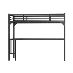 Bellemave® Twin Size Metal Loft Bed with Desk, Ladder and Guardrails - Bellemave