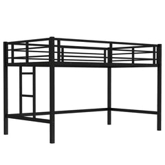 Bellemave® Twin Size Metal Loft Bed with Easy Climbing Ladder and Guardrails - Bellemave