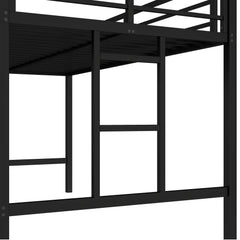 Bellemave® Twin Size Metal Loft Bed with Easy Climbing Ladder and Guardrails - Bellemave