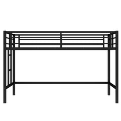 Bellemave® Twin Size Metal Loft Bed with Easy Climbing Ladder and Guardrails - Bellemave