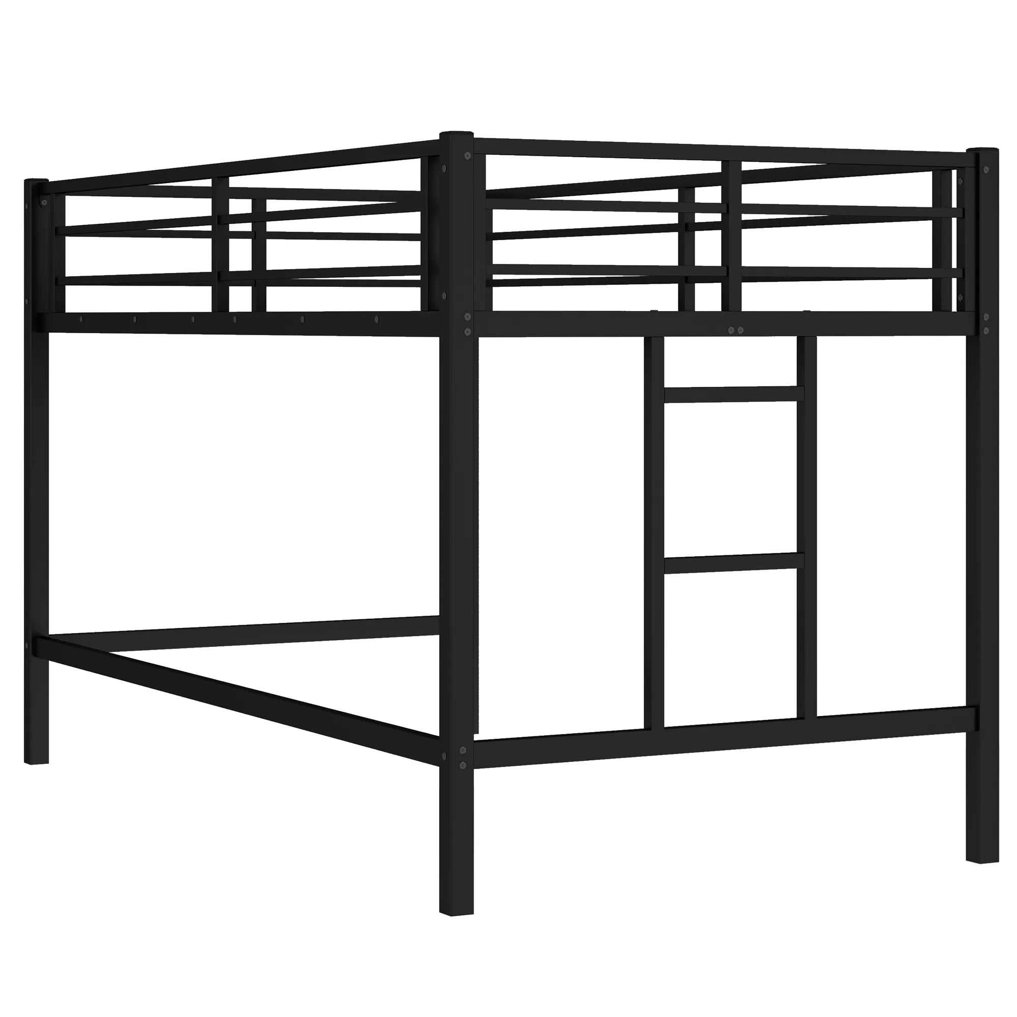Bellemave® Twin Size Metal Loft Bed with Easy Climbing Ladder and Guardrails - Bellemave