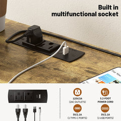 Bellemave® Twin Size Metal Loft Bed with L - Shaped Desk and Multifunctional Socket - Bellemave