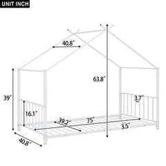 Bellemave® Twin Size Metal Montessori House Bed - Bellemave
